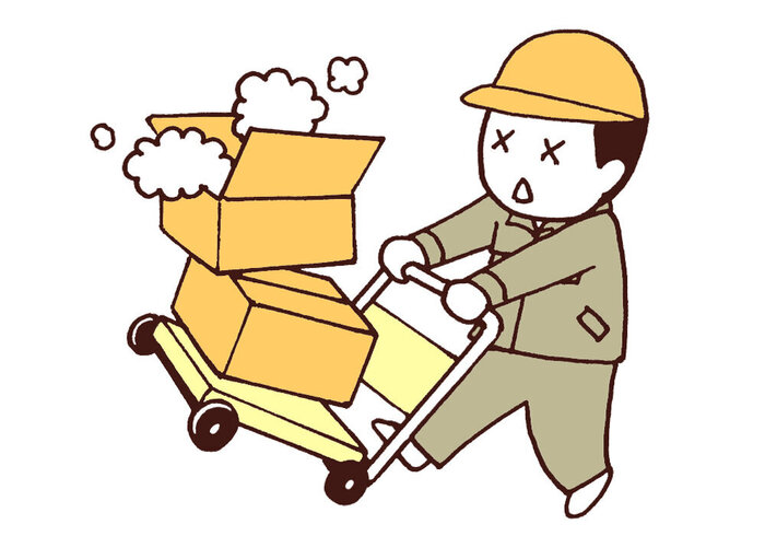 運搬中にミスをした男性