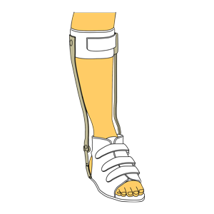 すねの硬性補装具